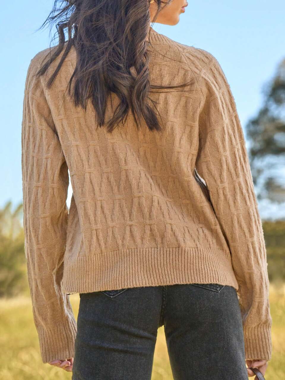 Women'S Knitted Button-Front Cardigan Winter Casual
