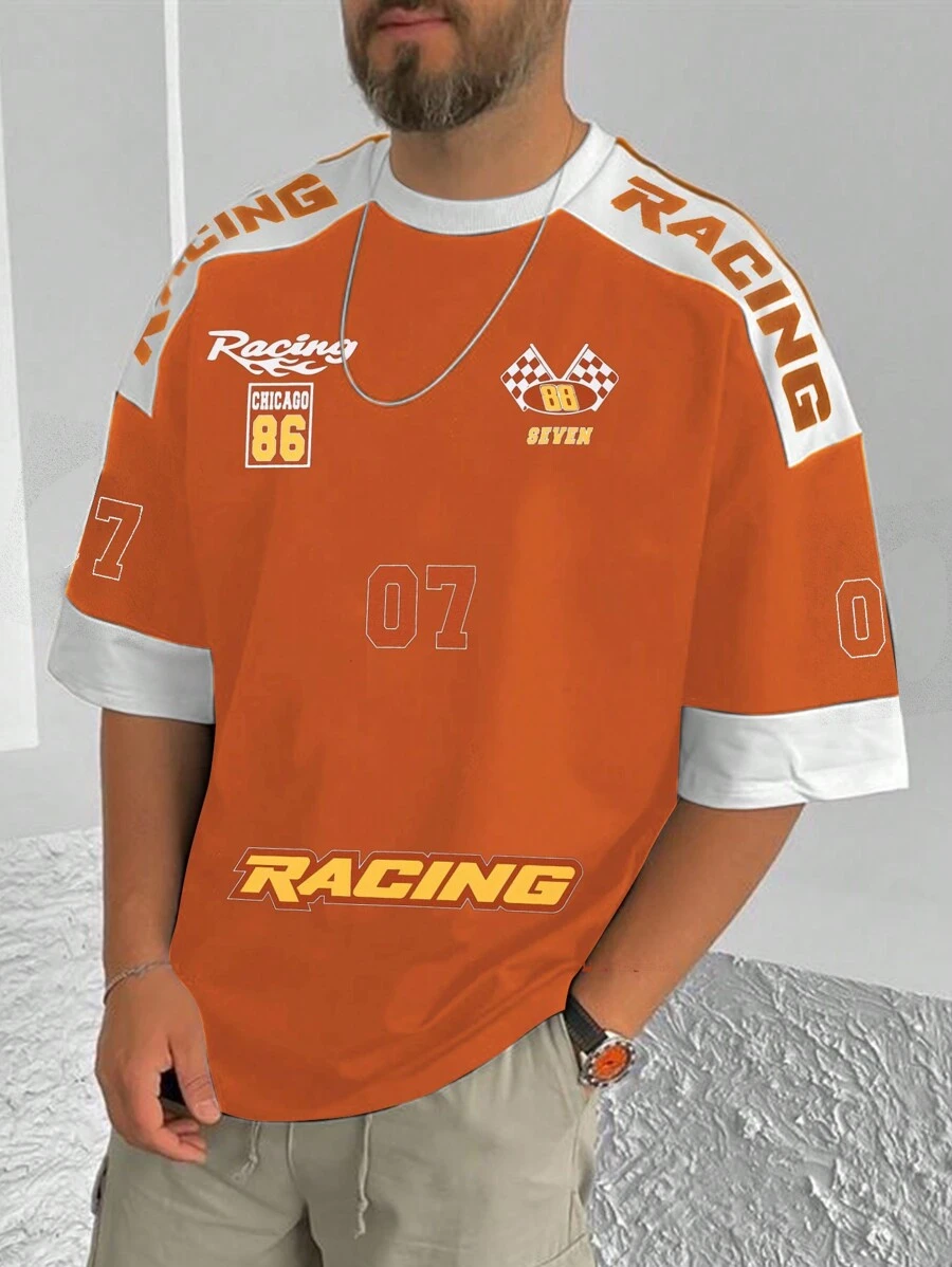 Manfinity EMRG Nam In Hằng ngày Áo thun - trái cam - Xem 1