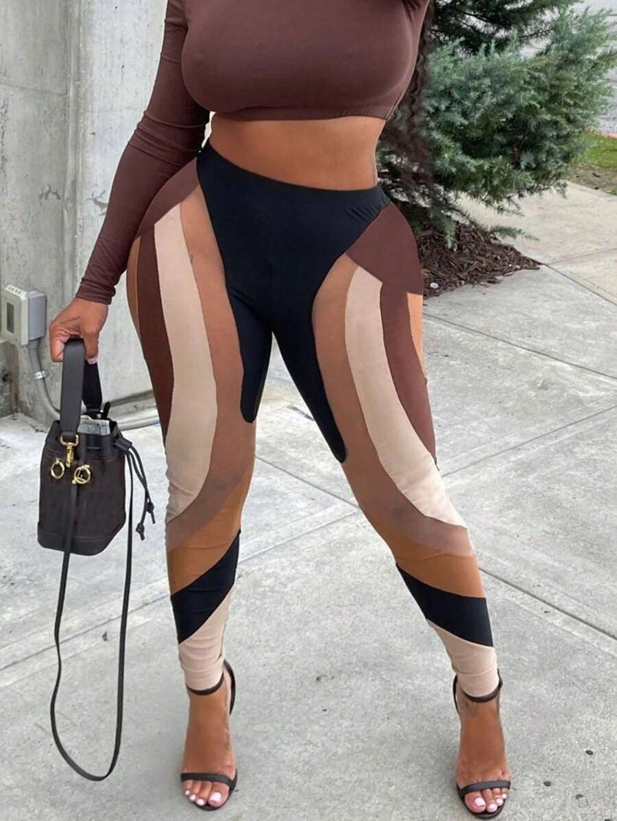 Slaydiva Multicolor Women's Plus Size Leggings - Multicolor - View 1