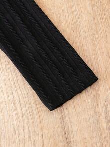 SHEIN Cô gái Tay áo dài Áo cao cổ Áo thun Với Co giãn Thoải mái , 2 Miếng - Hồng - Xem 6