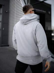 Sweat À Capuche À Épaules Tombantes Et Poche Kangourou Pour Homme