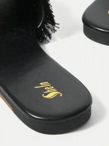 Styleloop Women's Flat Sandals - Black - View 5