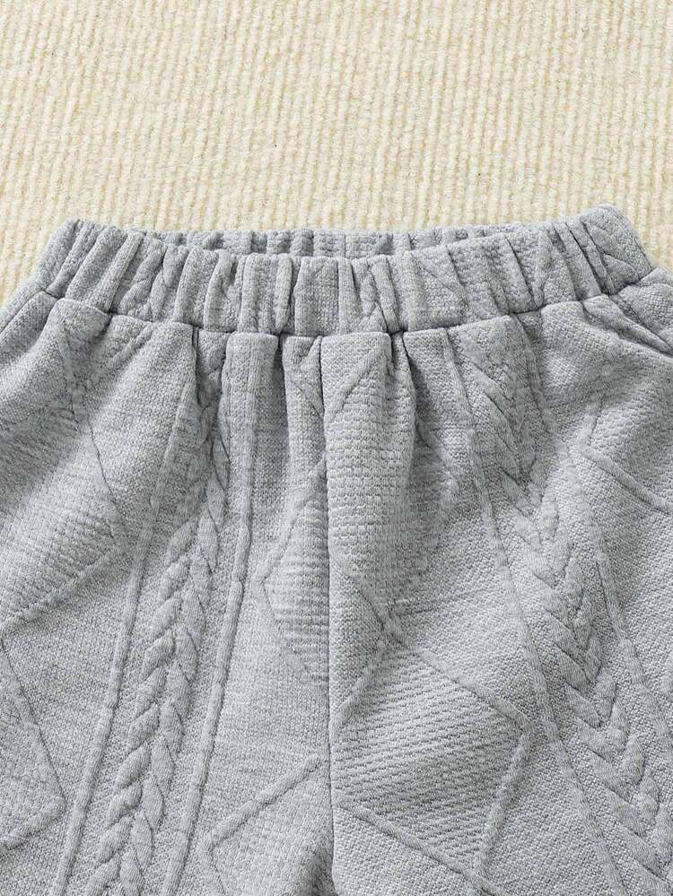 Knitted Collar Jacket And Casual Pants Two-piece Set For Baby Girls. Family Matching Outfits, Mommy And Me Sets (this Item Is Sold Separately As 3 Sets)