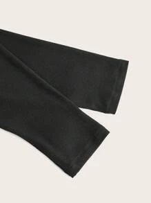 SHEIN ICON Plus Size Mesh Splice T-shirt - Black - View 4