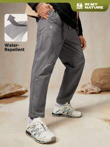 In My Nature 男士拼接滾邊小鹿刺繡推扣腰帶戶外長褲