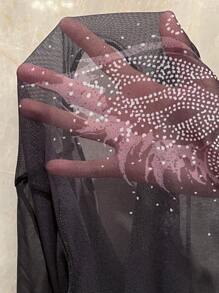 Swim EVENT 大码女式蝴蝶图案上衣和奶牛印花比基尼内衣套装夏季 - 黑與白 - 查看 6