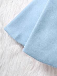 嬰兒女童實色連帽外套,有蝴蝶結裝飾 - 藍色 - 查看 4