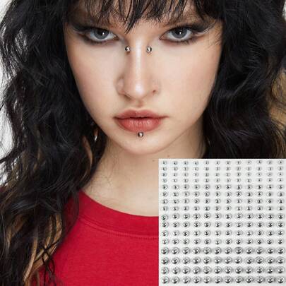 ROMWE Grunge Punk 閃爍美容亮片和臉部寶石