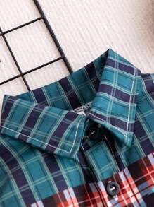 時尚格子紋嬰兒男童外套 - 彩色 - 查看 3