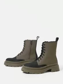 SheIn MOD Của phụ nữ Đúng mốt Mùa thu đông Ngoài trời Giải trí Giày ống - xanh quân đội - Xem 3