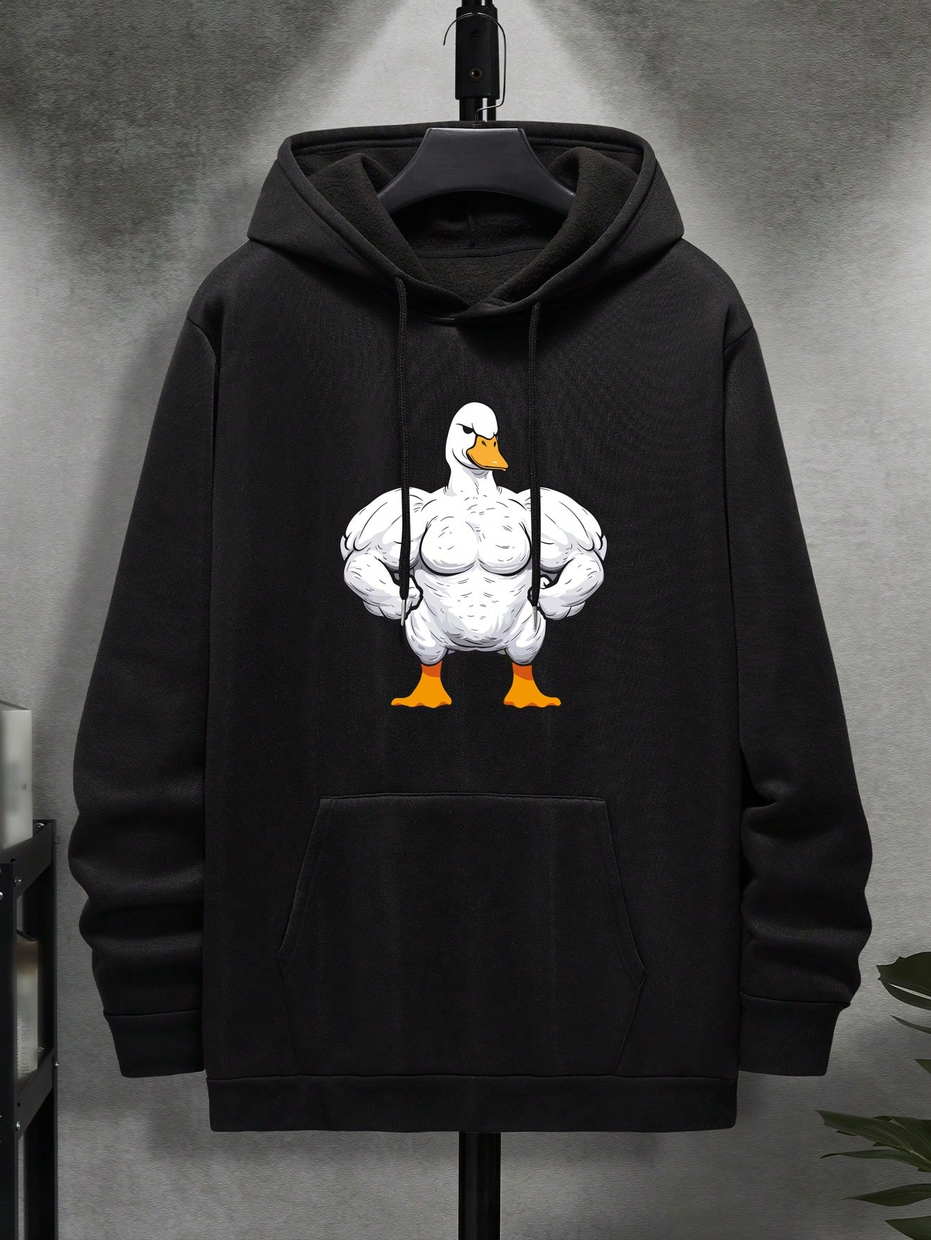 Manfinity Dauomo Men's Cartoon Patterned Drawstring Hooded Casual Long Sleeve Sweatshirt