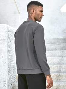 Manfinity Sport Corelite Men's Grey Round Neck Sweatshirt Men Sweatshirt - Grey - View 2