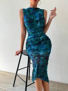 Chiquease Của phụ nữ In hoa Xếp li Váy bodycon - Nhiều màu - Xem 6