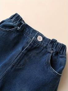 Bé gái Loại bướm In Áo & Quần jean loe Bộ Với Frayed Hem - Nhiều màu - Xem 5