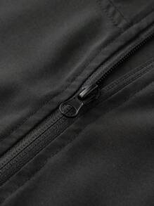 Manfinity Homme 宽松男士立领插肩袖夹克，前拉链设计，适合外出朋友穿着的长袖拼色棒球轻便户外风衣，适合送给朋友、丈夫、男朋友的礼物，男士半拉链套头衫 - 深灰色 - 查看 4