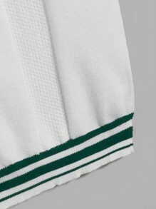 Manfinity RebelGame Nam Cổ chữ V Học viện Phong cách Áo len vest - màu xanh lá - Xem 3