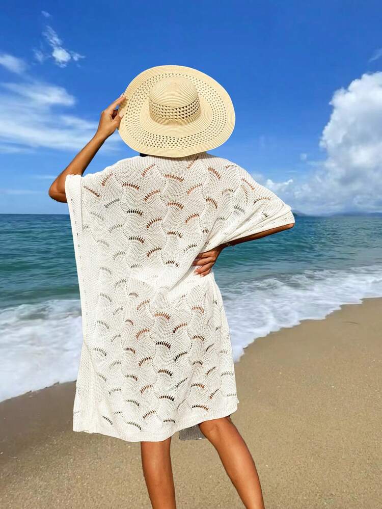 Women's Knitted Hollow Out Kimono Cover-Up Summer