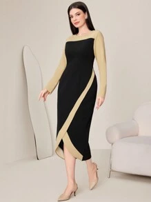 Modelyn Của phụ nữ Trang trí Hem Đầm - màu đen - Xem 4