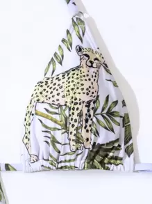 SHEIN Swim 3pcs Floral Print Bikini Set Cover-Up Set For Summer Beach Vacation - Multicolor - View 5