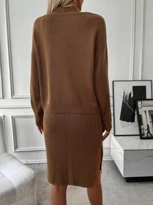 Chiquease 2 szt./zestaw Połowa Golf Suknie Dresowe I Dekolt w kształcie litery V Pulowert Swetry