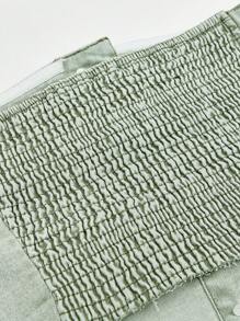 SHEIN MOD Ladies' Denim Strapless Top - Green - View 3