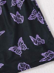 SHEIN Tiener Meisjes brei Vlinder Gevormd Tank tops En Short set Voor Casual Huiskleding