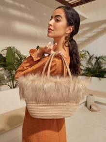 SHEIN VCAY 女款手提包 - 米色 - 查看 6