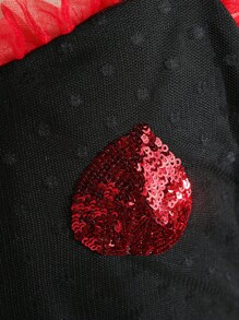 SHEIN Cô gái Lưới Ăn mặc trang trọng , Dây đai mỏng Bữa tiệc công chúa Lễ cưới Dạ hội Sinh nhật Trang phục dạ hội - màu đen - Xem 4