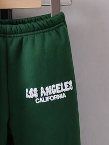 SHEIN 男童字母印花拉链半开襟卫衣和运动裤两件套 - 彩色 - 查看 6