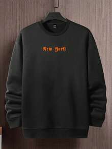 SHEIN Manfinity EMRG Nam Đen Vòng cổ In Áo nỉ - màu đen - Xem 3