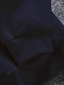 Men's Hooded Sweatshirt - Essential Autumn/Winter Bestseller! - Navy Blue - View 4