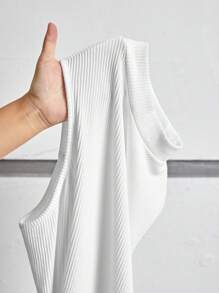 SHEIN LUNE 大尺碼露肩上衣和寬褲套裝 - 黑與白 - 查看 6