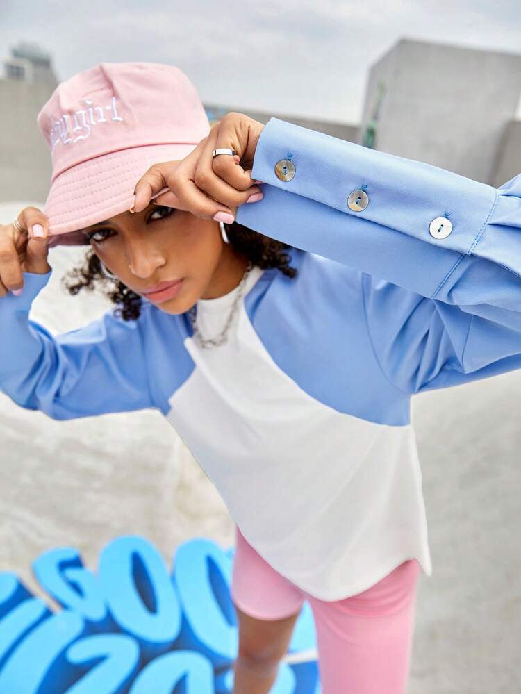 Color-block Patchwork Sleeve Sporty Sweatshirt