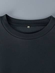 男款向日葵印花下肩連帽衫 - 深灰色 - 查看 6