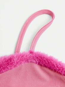 Teen Girls' Cute Y2k Patchwork Plush Dress