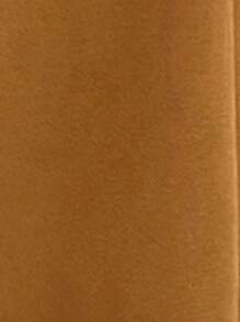 SHEIN LUNE Turn-down Collar Double Breasted Coat With Belt - Khaki - View 7