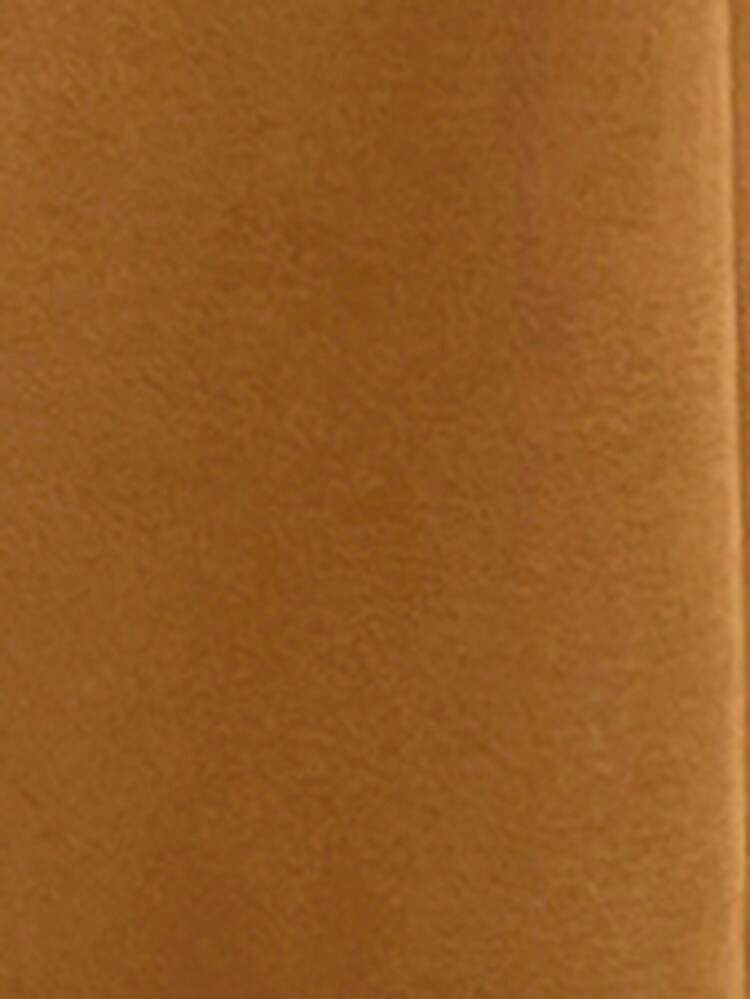 Turn-down Collar Double Breasted Coat With Belt