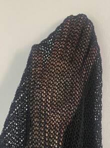 Swim Vcay Vestido cover up unicolor de muslo con abertura