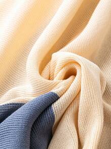 EMERY ROSE 大尺碼拼色開襟針織衫(無扣) - 彩色 - 查看 4