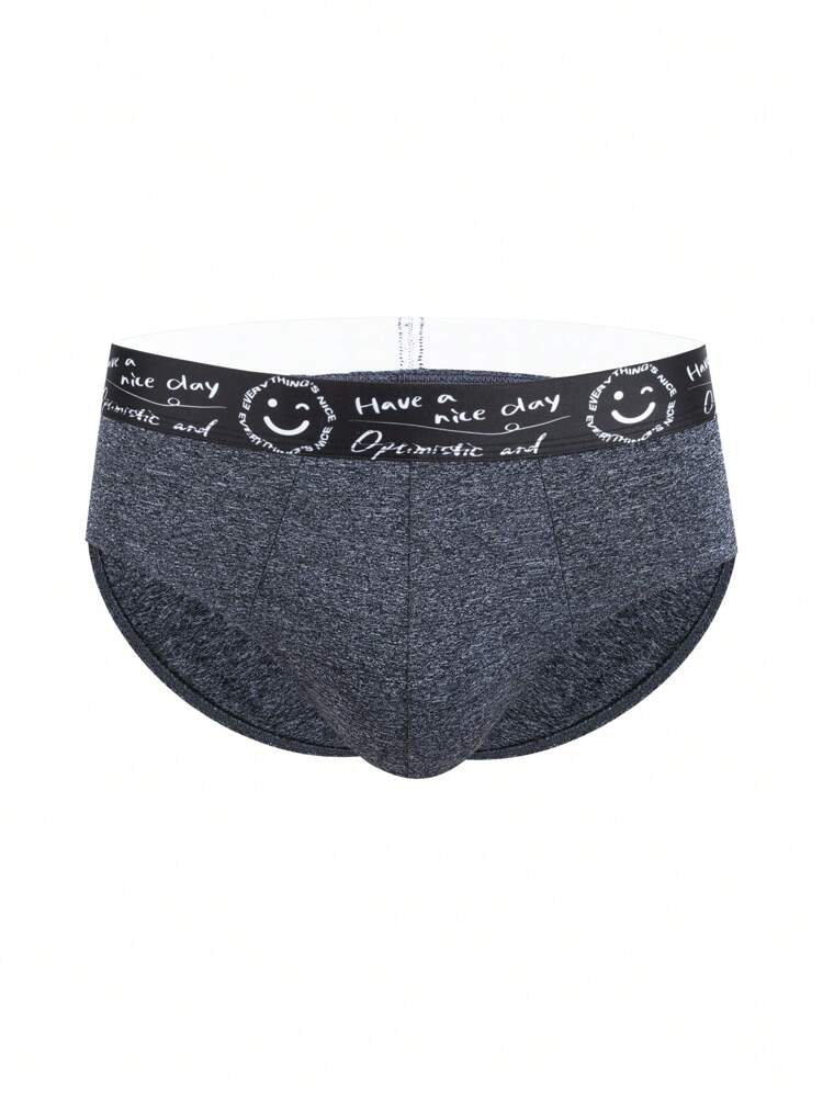 Men's Cartoon & Letter Patterned Elastic Band Briefs ,3 Pcs
