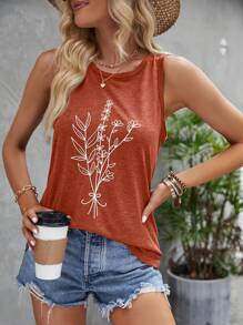 Wildy 女款植物印花背心上衣