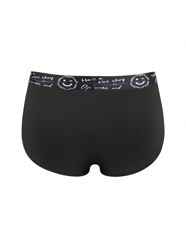 Men's Cartoon & Letter Patterned Elastic Band Briefs ,3 Pcs