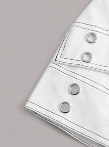 SHEIN ICON Của phụ nữ Eo thấp Váy mini - trắng - Xem 4