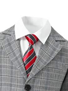 SHEIN 男童帥氣西裝領帶套裝 - 淺藍色 - 查看 5