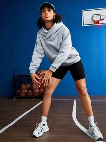 SHEIN Sports 女款灰色連帽運動衣 - 灰色 - 查看 4