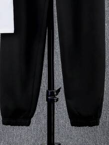 SHEIN Conjunto De Blusa Casual Solta De Manga Curta E Calças Compridas Para Meninos Adolescentes Com Padrão De Letras Em Inglês