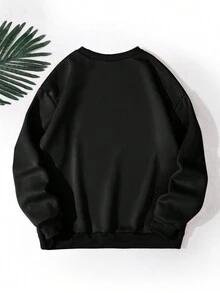 INAWLY Women's Letter Printed Sweatshirt - Black - View 2