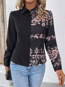 EMERY ROSE 女式印花襯衫 - 彩色 - 查看 1