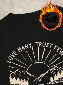 SHEIN Slayr 圓領寬鬆長袖運動衫 - 黑色 - 查看 3