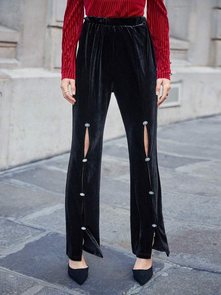 Women's Hollow Out Flare Pants